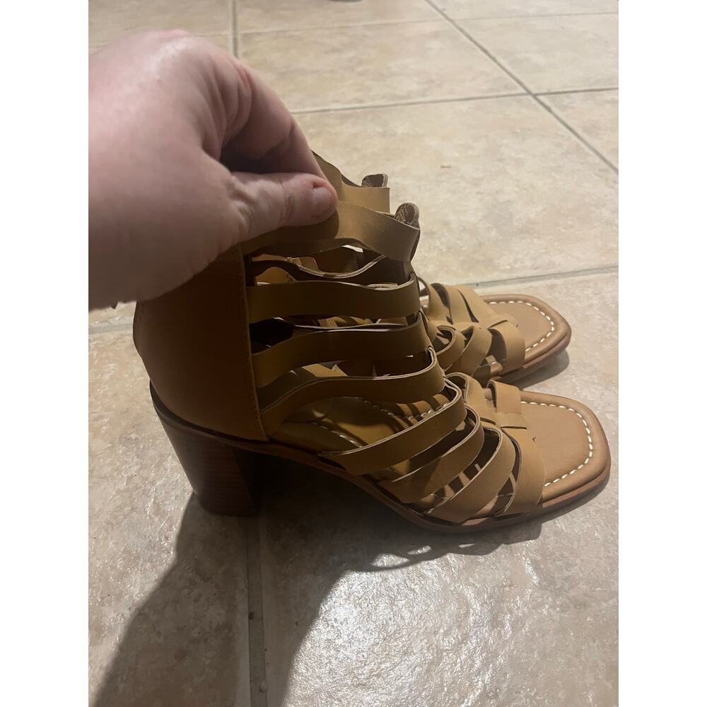 Sofft‎ Womens Size 10 Gladiator Cage Strappy Sandals Brown Block Heel Zip - Picture 9 of 9